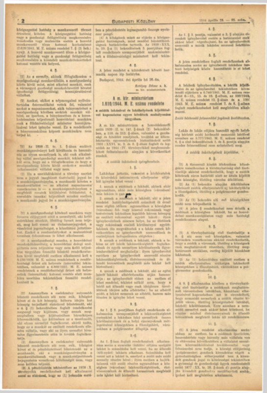 Decree no. 1610/1944 M.E., 28 April 1944